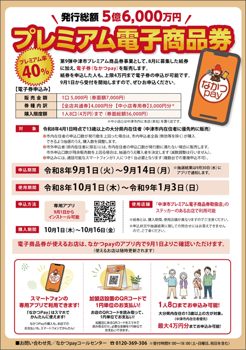 第9弾中津市プレミアム電子商品券