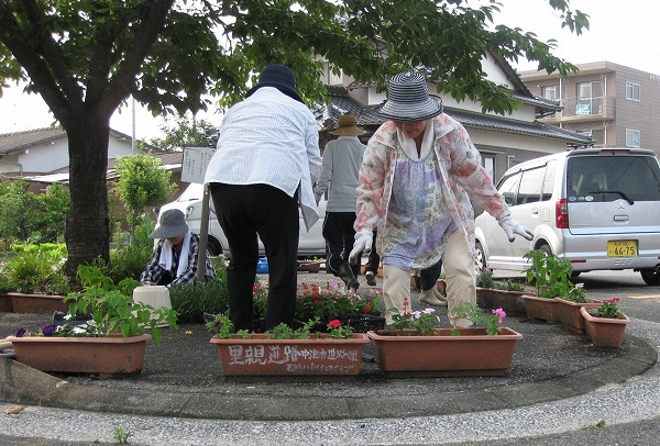 五領ハイツシニアクラブによる植栽活動