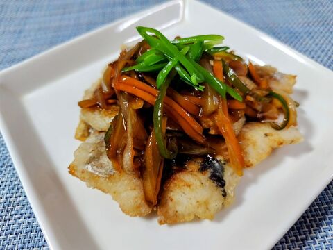 ６月　豊田HP用　アジの黒酢あんかけ
