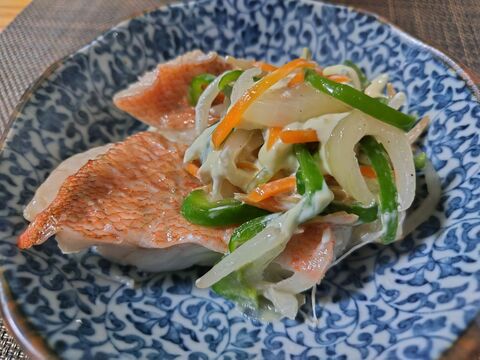 12月　山国　赤魚のレンジ蒸し