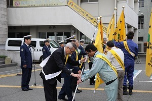 安全旗の授与