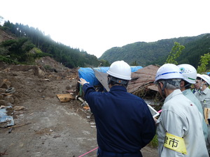 耶馬溪災害現場確認