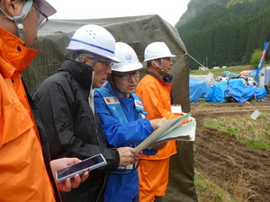 耶馬溪災害現場確認