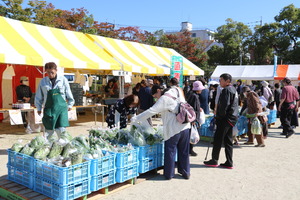 多くの人で賑わう農産物の直販所