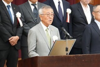 奥塚市長より共同宣言のようす